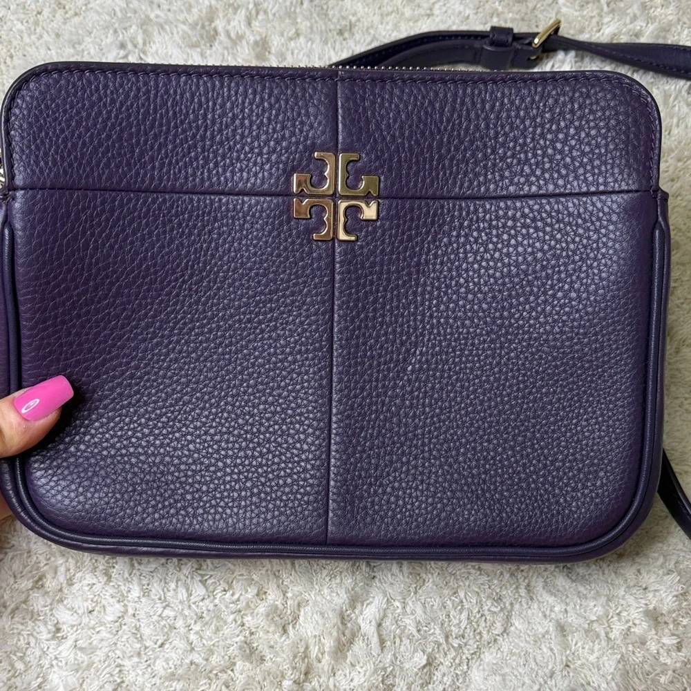 Tory Burch Dark Purple Crossbody Bag with Gold Accents - Picture 2 of 12